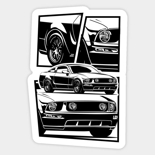 Ford Mustang pony GT 2005 illustration graphics Sticker by ASAKDESIGNS